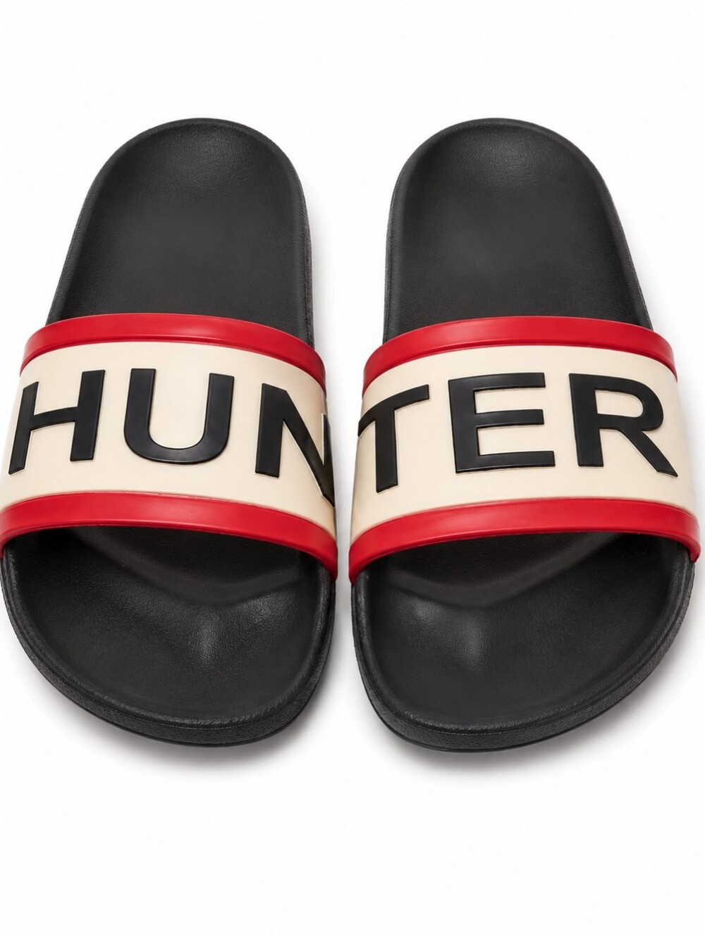 Hunter Black And Red Logo Slides 8 WORN ONCE!
